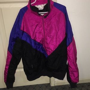 vintage windbreaker quarter zip jacket
